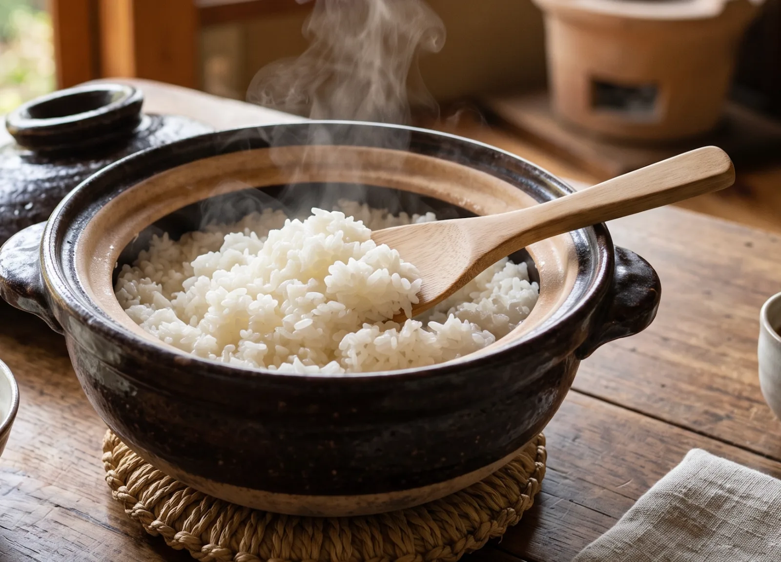 土鍋で炊いています